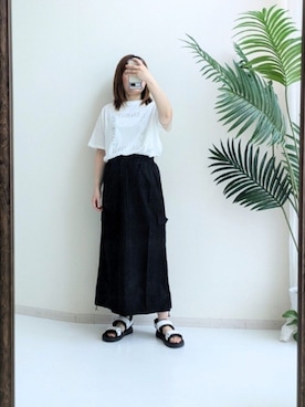 「レギュラー」｜「アイテム（サンダル）」を使った、cooさん（レディース・155cm）の夏コーディネート