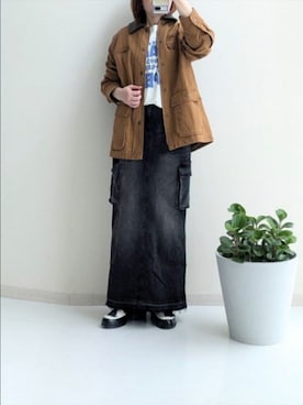 「アイテム（カバーオール）」を使った、cooさん（レディース・155cm）の秋コーディネート