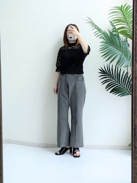 「レギュラー」｜「アイテム（サンダル）」を使った、cooさん（レディース・155cm）の夏コーディネート