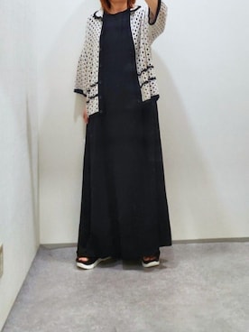 「GEVS.（ジェイヴィス）のアイテム（カーディガン/ボレロ）」を使った、cooさん（レディース・155cm）の夏コーディネート