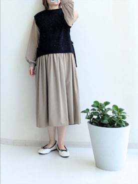 「アイテム（バレエシューズ）」を使った、cooさん（レディース・155cm）の夏コーディネート