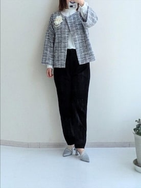 「アイテム（フォーマルスーツ/小物）」を使った、cooさん（レディース・155cm）の冬コーディネート