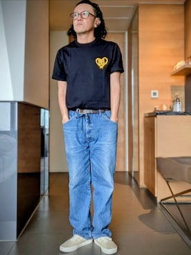 「アイテム（スリッポン）」を使った、Unicoichiさん（メンズ・165cm）の冬コーディネート