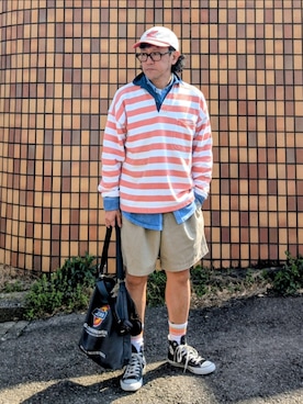 「H&M（エイチ・アンド・エム）のアイテム（帽子）」を使った、Unicoichiさん（メンズ・165cm）の春コーディネート