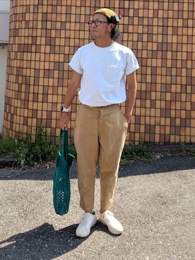 「アイテム（トートバッグ）」を使った、Unicoichiさん（メンズ・165cm）の夏コーディネート