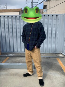 「アイテム（その他小物、ブラウン系）」を使った、Kさん（メンズ・168cm）の冬コーディネート