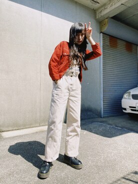 デニムジャケットを使った 昭和レトロ のレディース人気ファッションコーディネート Wear