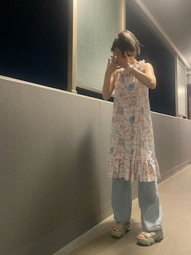 「アイテム（ワンピース）」を使った、OBASanNOʕ•ᴥ•ʔさん（レディース・161cm・40代）の夏コーディネート