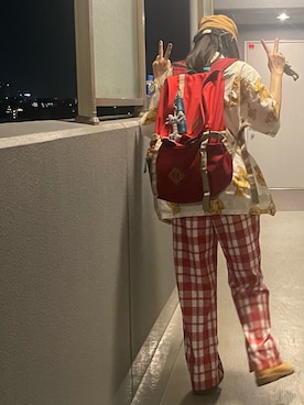 「アイテム（バックパック/リュック）」を使った、OBASanNOʕ•ᴥ•ʔさん（レディース・161cm・40代）の夏コーディネート