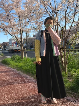 「アイテム（ワンピース/ドレス）」を使った、OBASanNOʕ•ᴥ•ʔさん（レディース・161cm・40代）の春コーディネート