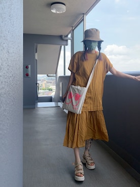 「アイテム（ワンピース/ドレス）」を使った、OBASanNOʕ•ᴥ•ʔさん（レディース・161cm・40代）の夏コーディネート
