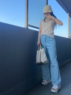 「アイテム（サンダル）」を使った、OBASanNOʕ•ᴥ•ʔさん（レディース・161cm・40代）の秋コーディネート