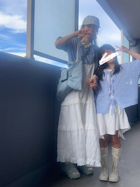 「アイテム（サンダル、グリーン系）」を使った、OBASanNOʕ•ᴥ•ʔさん（レディース・161cm）の夏コーディネート