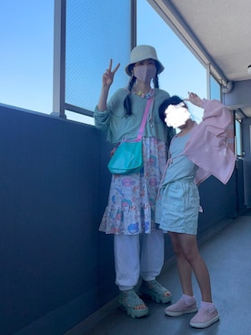 「NIKE（ナイキ）のアイテム」を使った、OBASanNOʕ•ᴥ•ʔさん（レディース・161cm）の夏コーディネート