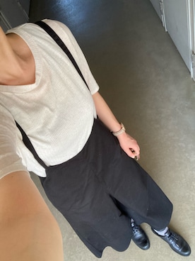 「Right-on（ライトオン）のアイテム（サロペット/オーバーオール）」を使った、mokashidamoさん（レディース・169cm）の夏コーディネート
