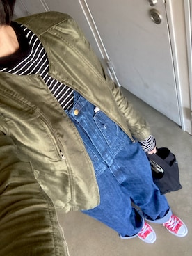「NATURAL BEAUTY BASIC（ナチュラルビューティーベーシック）のアイテム（ブルゾン）」を使った、mokashidamoさん（レディース・169cm）の春コーディネート