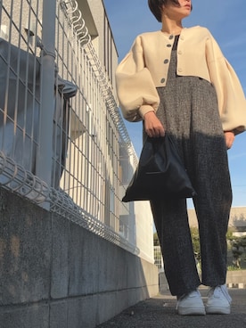 「STYLEMIXER（スタイルミキサー）のアイテム（オールインワン・サロペット）」を使った、1118chiharuさん（レディース・160cm）の春コーディネート