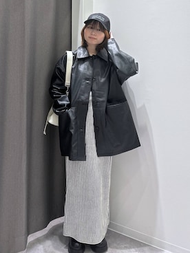 「アイテム（ステンカラーコート）」を使った、takiさん（レディース・158cm）の秋コーディネート