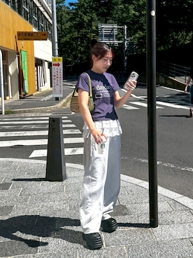 「アイテム（スウェットパンツ）」を使った、maoさん（骨格ウェーブ・レディース・154cm）の夏コーディネート