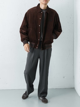 「アイテム（Tシャツ/カットソー）」を使った、カワバタさん（メンズ・185cm）の秋コーディネート