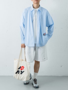 「URBAN RESEARCH（アーバンリサーチ）の『26-30サイズ』SALOMON　EXCLUSIVE XT-WHISPER（スニーカー、シルバー系）」を使った、カワバタさん（メンズ・185cm）の春コーディネート