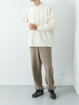 「カシミヤ」｜「アイテム（シューズ）」を使った、カワバタさん（メンズ・185cm）の秋コーディネート