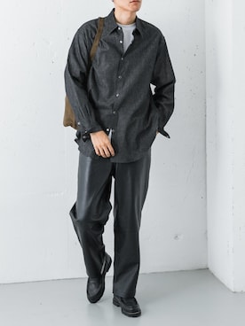 「アイテム（トートバッグ）」を使った、カワバタさん（メンズ・185cm）の秋コーディネート