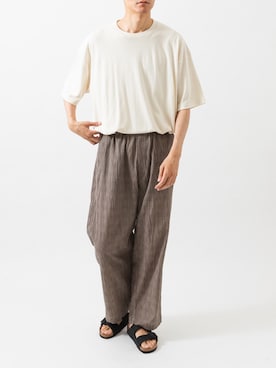「URBAN RESEARCH（アーバンリサーチ）のnew basic　SILK NEP T-SHIRTS（Tシャツ/カットソー、ホワイト系）」を使った、カワバタさん（メンズ・185cm）の夏コーディネート