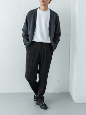 「アイテム（カーディガン/ボレロ）」を使った、カワバタさん（メンズ・185cm）の冬コーディネート