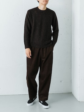 「アイテム（スリッポン）」を使った、カワバタさん（メンズ・185cm）の秋コーディネート