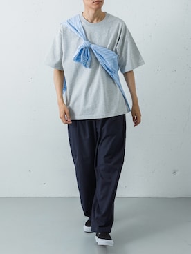 「URBAN RESEARCH（アーバンリサーチ）のVANS　LX SLIP-ON REISSUE 98（スニーカー、ブラック系）」を使った、カワバタさん（メンズ・185cm）の春コーディネート