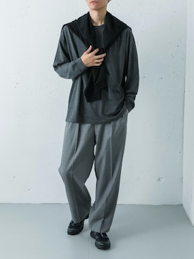 「SALOMON（サロモン）のSALOMON　XT-6（スニーカー、ブラック系）」を使った、カワバタさん（メンズ・185cm）の春コーディネート