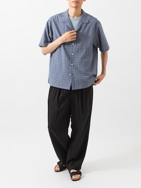 「URBAN RESEARCH（アーバンリサーチ）のBIRKENSTOCK　EXCLUSIVE ARIZONA WB(NAR)（サンダル、ブラック系）」を使った、カワバタさん（メンズ・185cm）の夏コーディネート