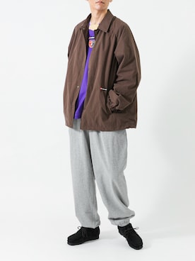 「URBAN RESEARCH（アーバンリサーチ）のLOTTO　itteki LOGO SWEAT PANTS（その他パンツ、グレー系）」を使った、カワバタさん（メンズ・185cm）の秋コーディネート