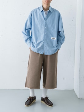 「URBAN RESEARCH（アーバンリサーチ）のdDdDdDd　FADE BUGGY SWEAT SHORTS（その他パンツ、グレー系）」を使った、カワバタさん（メンズ・185cm）の夏コーディネート