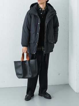 「アイテム（ポロシャツ）」を使った、カワバタさん（メンズ・185cm）の冬コーディネート