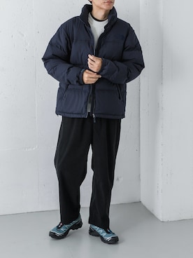 「アイテム（ダウンジャケット/コート）」を使った、カワバタさん（メンズ・185cm）の冬コーディネート