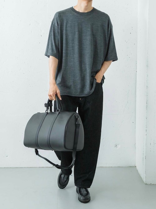 new basic　ウォッシャブルメリノウールショートスリーブTシャツ