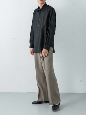 「URBAN RESEARCH（アーバンリサーチ）のLINEN REGULAR SHIRTS（シャツ/ブラウス、ブラック系）」を使った、カワバタさん（メンズ・185cm）の夏コーディネート