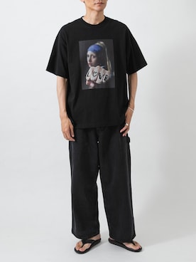 「URBAN RESEARCH（アーバンリサーチ）のLEVI’S　EXCLUSIVE EXTRA BAGGY（デニムパンツ、ブラック系）」を使った、カワバタさん（メンズ・185cm）の夏コーディネート