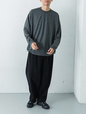 「アイテム（ニット/セーター）」を使った、カワバタさん（メンズ・185cm）の秋コーディネート