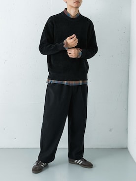 「アイテム（スニーカー）」を使った、カワバタさん（メンズ・185cm）の秋コーディネート