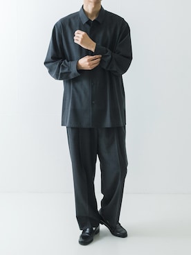 「ATON（エイトン）のアイテム（パンツ）」を使った、カワバタさん（メンズ・185cm）の春コーディネート