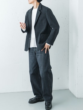 「アイテム（デニムパンツ）」を使った、カワバタさん（メンズ・185cm）の夏コーディネート