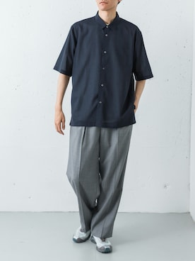「ATON（エイトン）のアイテム」を使った、カワバタさん（メンズ・185cm）の春コーディネート