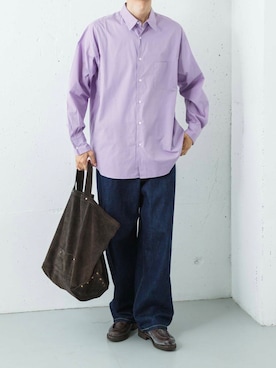 「Lee（リー）の『別注』Lee101×URBAN RESEARCH　COWBOYPANTS（デニムパンツ）」を使った、カワバタさん（メンズ・185cm）の夏コーディネート