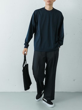 「URBAN RESEARCH（アーバンリサーチ）のVANS　LX SLIP-ON REISSUE 98（スニーカー、ブラック系）」を使った、カワバタさん（メンズ・185cm）の春コーディネート