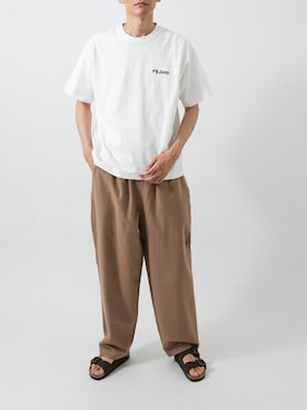 「URBAN RESEARCH（アーバンリサーチ）のBIRKENSTOCK　EXCLUSIVE ARIZONA(NAR)（サンダル、ブラウン系）」を使った、カワバタさん（メンズ・185cm）の夏コーディネート