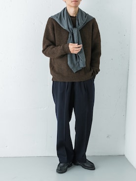 「アイテム（トップス）」を使った、カワバタさん（メンズ・185cm）の秋コーディネート