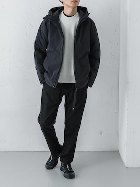 「アイテム（ニット/セーター）」を使った、カワバタさん（メンズ・185cm）の冬コーディネート